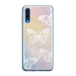 CaseCompany White butterfly: Samsung Galaxy A50 Transparant Hoesje