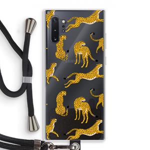 CaseCompany Luipaard: Samsung Galaxy Note 10 Plus Transparant Hoesje met koord