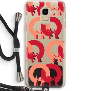 CaseCompany Dogs: Samsung Galaxy J6 (2018) Transparant Hoesje met koord