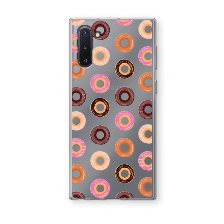 CaseCompany Donuts: Samsung Galaxy Note 10 Transparant Hoesje