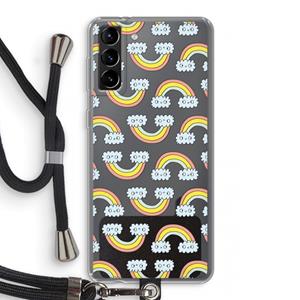 CaseCompany Regenboog: Samsung Galaxy S21 Plus Transparant Hoesje met koord