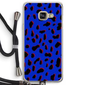 CaseCompany Blue Leopard: Samsung Galaxy A3 (2016) Transparant Hoesje met koord