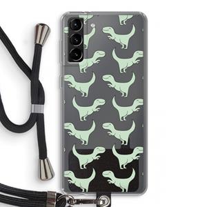 CaseCompany Dinos: Samsung Galaxy S21 Plus Transparant Hoesje met koord
