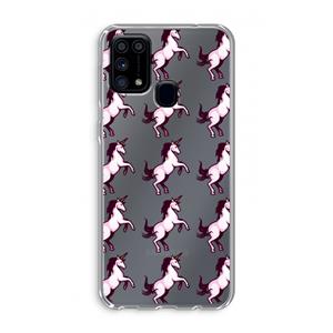 CaseCompany Musketon Unicorn: Samsung Galaxy M31 Transparant Hoesje