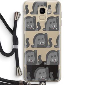 CaseCompany Cats: Samsung Galaxy J6 (2018) Transparant Hoesje met koord