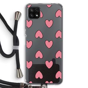 CaseCompany Ondersteboven verliefd: Samsung Galaxy A22 5G Transparant Hoesje met koord