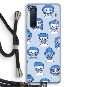 CaseCompany Gezichtjes: Sony Xperia 5 II Transparant Hoesje met koord