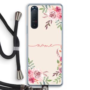 CaseCompany Rozen: Sony Xperia 5 II Transparant Hoesje met koord