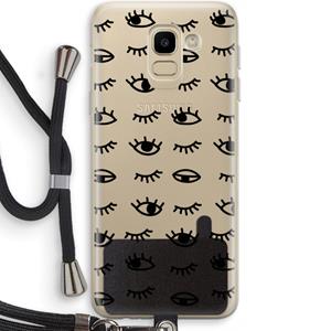 CaseCompany Eye pattern #2: Samsung Galaxy J6 (2018) Transparant Hoesje met koord