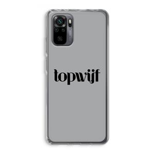 CaseCompany Topwijf Grijs Zwart: Xiaomi Redmi Note 10 Pro Transparant Hoesje