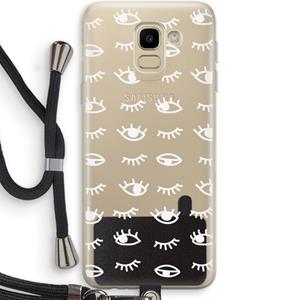 CaseCompany Eye pattern #3: Samsung Galaxy J6 (2018) Transparant Hoesje met koord