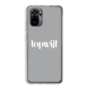 CaseCompany Topwijf Grijs Wit: Xiaomi Redmi Note 10 Pro Transparant Hoesje