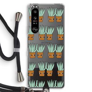 CaseCompany Sansevieria: Sony Xperia 1 III Transparant Hoesje met koord