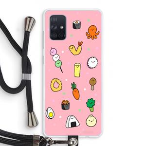 CaseCompany Happy bento friends: Samsung Galaxy A71 Transparant Hoesje met koord