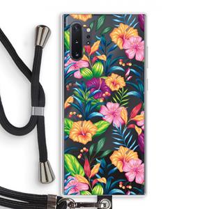 CaseCompany Tropisch 2: Samsung Galaxy Note 10 Plus Transparant Hoesje met koord