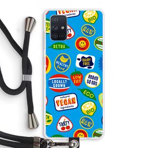 CaseCompany Fruitsticker: Samsung Galaxy A71 Transparant Hoesje met koord