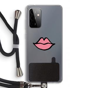 CaseCompany Kusje: Samsung Galaxy A72 5G Transparant Hoesje met koord