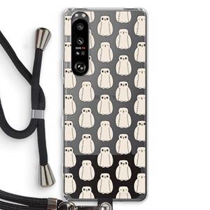 CaseCompany Uilen: Sony Xperia 1 III Transparant Hoesje met koord