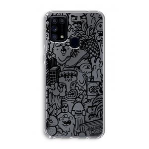 CaseCompany Vexx Black Mixtape: Samsung Galaxy M31 Transparant Hoesje