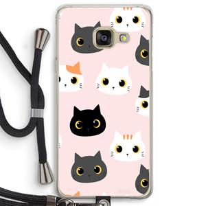 CaseCompany Katten: Samsung Galaxy A3 (2016) Transparant Hoesje met koord