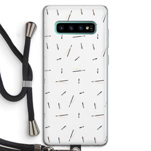 CaseCompany Hipster stripes: Samsung Galaxy S10 Plus Transparant Hoesje met koord