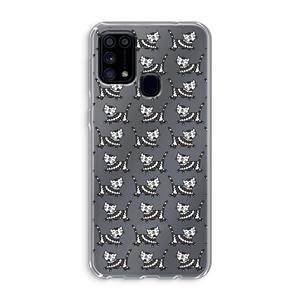 CaseCompany Zwarte poes: Samsung Galaxy M31 Transparant Hoesje