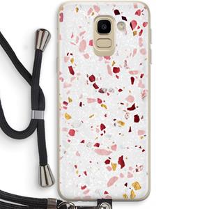 CaseCompany Terrazzo N°9: Samsung Galaxy J6 (2018) Transparant Hoesje met koord