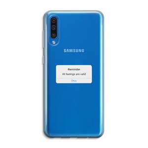 CaseCompany Reminder: Samsung Galaxy A50 Transparant Hoesje