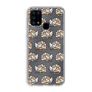 CaseCompany Slapende poes: Samsung Galaxy M31 Transparant Hoesje