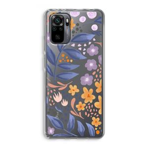CaseCompany Flowers with blue leaves: Xiaomi Redmi Note 10 Pro Transparant Hoesje