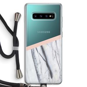 CaseCompany A touch of peach: Samsung Galaxy S10 Plus Transparant Hoesje met koord
