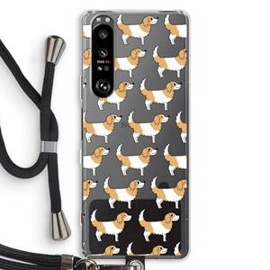 CaseCompany Doggy: Sony Xperia 1 III Transparant Hoesje met koord