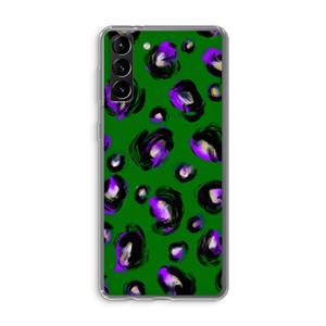 CaseCompany Green Cheetah: Samsung Galaxy S21 Plus Transparant Hoesje