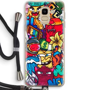 CaseCompany No Rules: Samsung Galaxy J6 (2018) Transparant Hoesje met koord