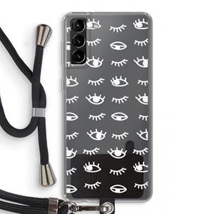 CaseCompany Eye pattern #3: Samsung Galaxy S21 Plus Transparant Hoesje met koord