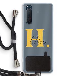 CaseCompany Amber Script: Sony Xperia 5 II Transparant Hoesje met koord