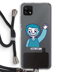 CaseCompany Zwaai: Samsung Galaxy A22 5G Transparant Hoesje met koord