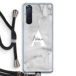 CaseCompany Ivory Marble: Sony Xperia 5 II Transparant Hoesje met koord