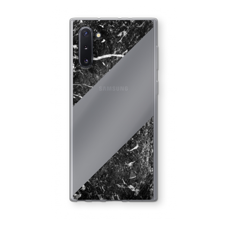 CaseCompany Zwart marmer: Samsung Galaxy Note 10 Transparant Hoesje