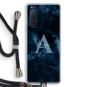 CaseCompany Midnight Marble: Sony Xperia 5 II Transparant Hoesje met koord