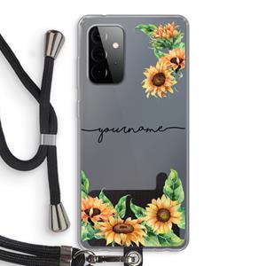 CaseCompany Zonnebloemen: Samsung Galaxy A72 5G Transparant Hoesje met koord