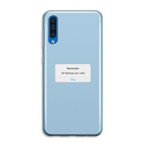 CaseCompany Reminder: Samsung Galaxy A50 Transparant Hoesje