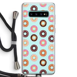 CaseCompany Donuts: Samsung Galaxy S10 Plus Transparant Hoesje met koord