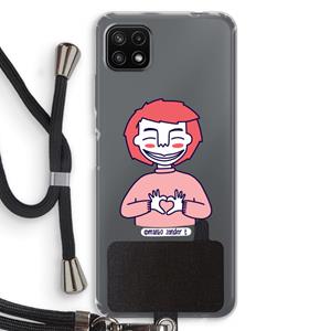 CaseCompany Hartje: Samsung Galaxy A22 5G Transparant Hoesje met koord