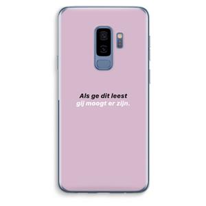 CaseCompany gij moogt er zijn: Samsung Galaxy S9 Plus Transparant Hoesje