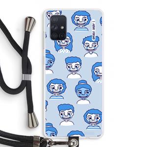 CaseCompany Gezichtjes: Samsung Galaxy A71 Transparant Hoesje met koord