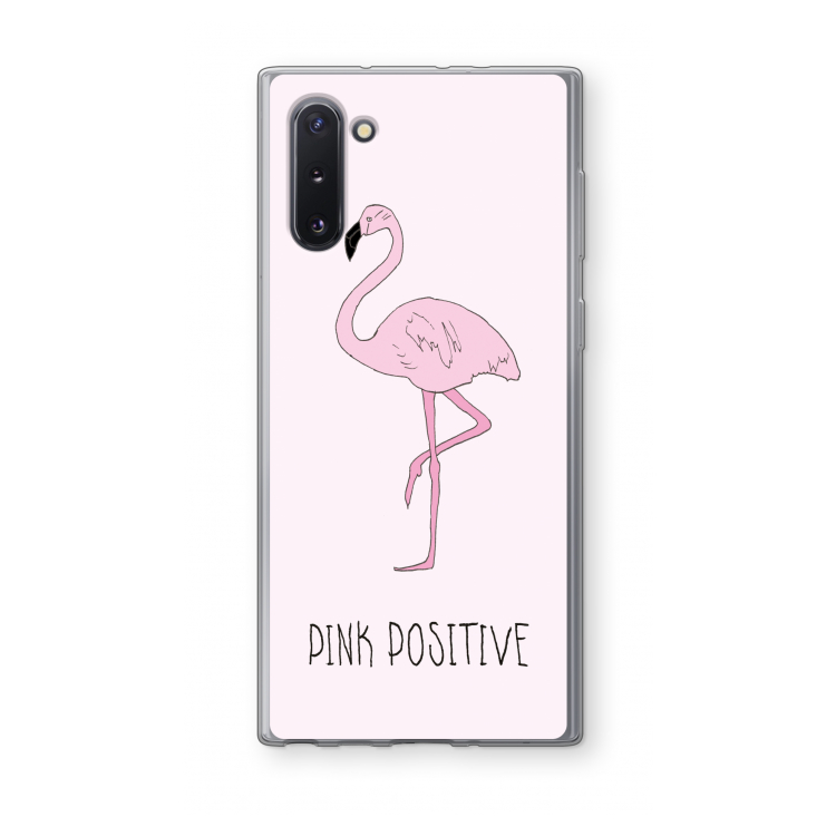 CaseCompany Pink positive: Samsung Galaxy Note 10 Transparant Hoesje