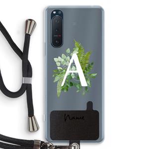 CaseCompany Green Brush: Sony Xperia 5 II Transparant Hoesje met koord