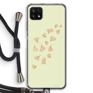 CaseCompany Falling Leaves: Samsung Galaxy A22 5G Transparant Hoesje met koord