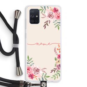 CaseCompany Rozen: Samsung Galaxy A71 Transparant Hoesje met koord